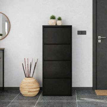 SCARPIERA 4 RIBALTE MOD. CABINET CM 50X15 H. 138 METALLO NERO 