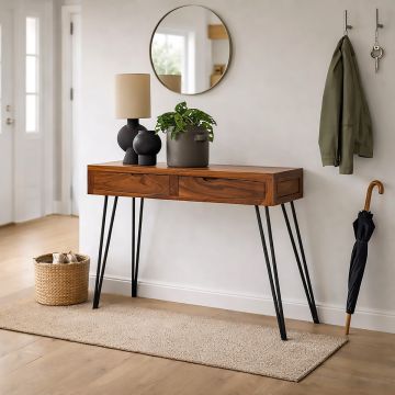 CONSOLLE MOD. SNV-06 CM 110X40 IN LEGNO DI SHEESHAM STONE FINISH