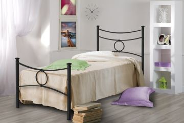 LETTO SINGOLO CON GIROLETTO MOD.CONCA NERO GRAFITE