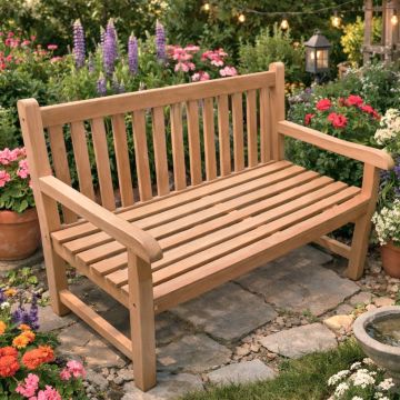 PANCHINA DA ESTERNO MOD. JAVA CM 120X62 H.92.5 IN TEAK 