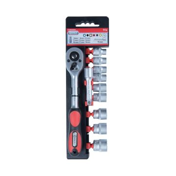 SET 11PZ BUSSOLE CON CRICCHETTO 3/8"