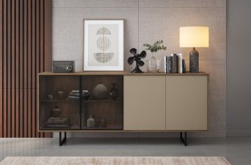 CREDENZA MOD.SIENNA CM 200X40 H. 87 ROVERE COLUMMELLA E CLAR GREY