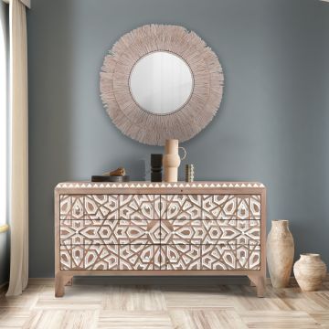 CREDENZA MOD. SFD-09 CM 145X40 H.80 IN LEGNO DI MANGO BICOLORE