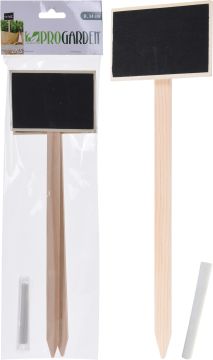 SET 2 PICK IN LEGNO PER PIANTE CON GESSO H. 34CM 