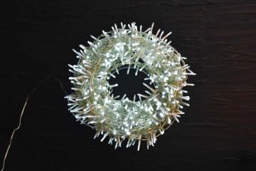 LUCI DI NATALE 768 LED BIANCO GHIACCIO CON TRASFORMATORE 15+3MT 