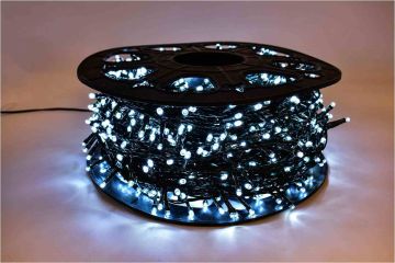 LUCI DI NATALE 1500 LED BIANCO GHIACCIO CON TRASFORMATORE 75+2MT