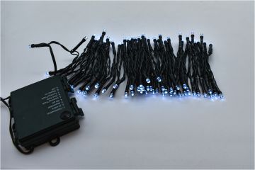 LUCI DI NATALE 96 LED BIANCO GHIACCIO A BATTERIA 7.10+0.5MT