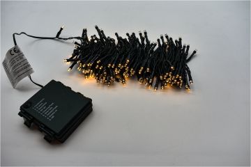 LUCI DI NATALE 192 LED BIANCO CALDO A BATTERIA 14,30+0.30MT 