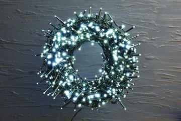 LUCI DI NATALE 1200 MICROLED BIANCO GHIACCIO CON TRASFORMATORE 24+3MT