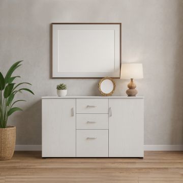 CREDENZA CM 120X40 H. 82.5 ROVERE SBIANCATO