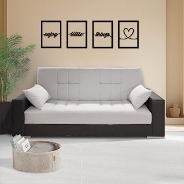 DIVANO LETTO MOD. PADOVA CM236 IN ECOPELLE/TESSUTO CON APERTURA CLIC CLACK