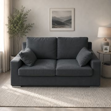 DIVANO 2 POSTI MOD. HELEN IN TESSUTO GRAPHITE