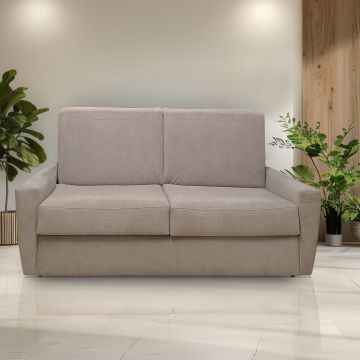 DIVANO LETTO MOD. ELISABETH CM 195 IN TESSUTO BEIGE CON RETE ELETTROSALDATA