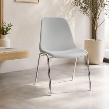 SEDIA MOD. ELENA IN PLASTICA GRIGIO CHIARO