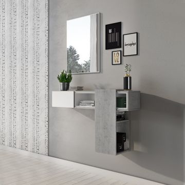 MOBILE DA INGRESSO MOD. MOVE CEMENTO E BIANCO