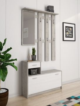 MOBILE DA INGRESSO MOD. KEN CEMENTO E LARICE BIANCO