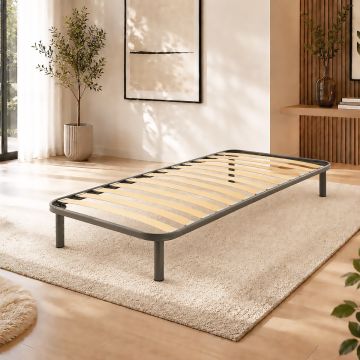 RETE 1 PIAZZA E 1/2 MOD. ORTOPEDICA 120X190 IN METALLO NERO CON 13 DOGHE 