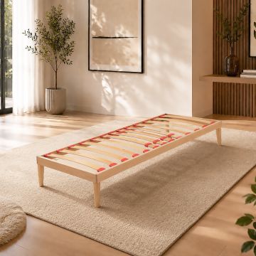 RETE SINGOLA 80X190 IN LEGNO CON REGOLATORI DI RIGIDITA'
