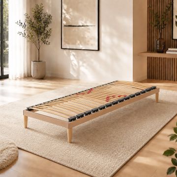 RETE SINGOLA FISSA 80X190 IN LEGNO CON AMMORTIZZATORI IN SBS