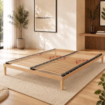 RETE MATRIMONIALE FISSA 160X190 IN LEGNO CON AMMORTIZZATORI IN SBS