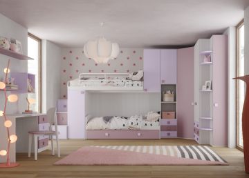 CAMERETTA GIESSEGI MOD. FLY NUVOLA FRASSINO MALVA E QUARZO