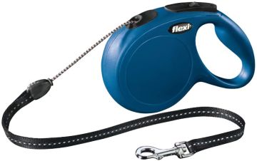 GUINZAGLIO FLEXI MOD. "NEW CLASSIC" CON CORDA M 5MT BLU