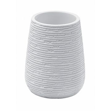 LINEA GEMINI - BICCHIERE PORTASPAZZOLINI IN RESINA BIANCO 