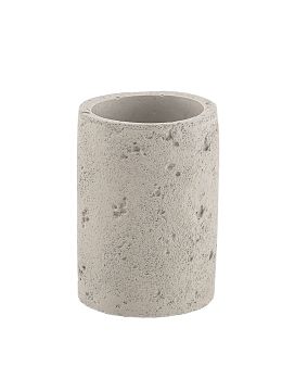 LINEA GINEVRA - BICCHIERE PORTASPAZZOLINI IN CEMENTO GRIGIO