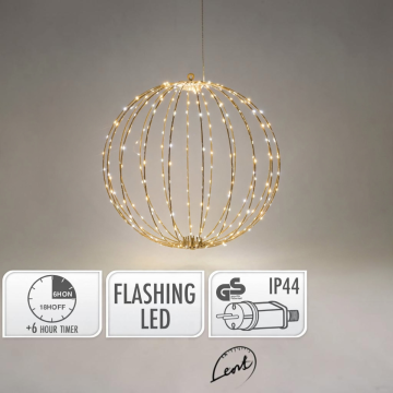 SFERA NATALIZIA PIEGHEVOLE IN METALLO TORTORA CON 320 LED DIAM. 50CM