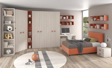 CAMERETTA MOD. YOUNG OLMO E NEW PAPRIKA