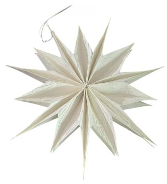 STELLA DI CARTA BIANCA DA APPENDERE DIAMETRO 30CM STELLA DI CARTA BIANCA DA APPENDERE DIAMETRO 30CM