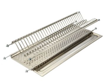 BRIDGE - SCOLAPIATTI/PORTABICCHIERI CON BACINELLA INOX 56CM MOLLA D 10CM