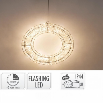 GHIRLANDA NATALIZIA IN METALLO CON 500 LED BIANCO CALDO DIAM. 38CM