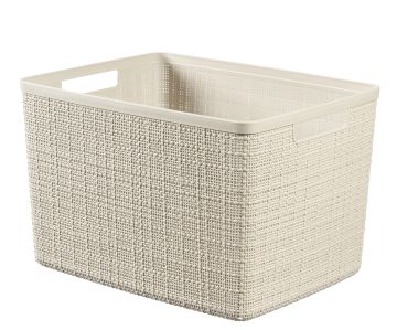 CESTO MOD. JUTE L CREMA IN PLASTICA RICICLATA 36X28 H 23CM 20LT