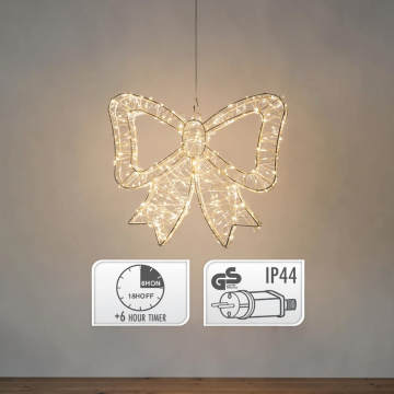 FIOCCO IN METALLO BIANCO CON 500 LED BIANCO CALDO 38X33CM