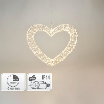 CUORE IN METALLO BIANCO CON 500 LED 38X36CM 