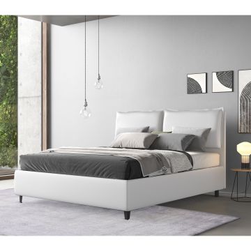 LETTO DA 140 CONTENITORE IN ECOPELLE BIANCA