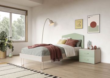 LETTO SINGOLO FISSO CON GIROLETTO MOD.EDDY OLMO E AGAVE