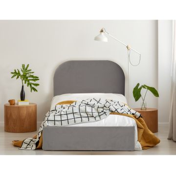 LETTO CONTENITORE MOD. VENUS 1 PIAZZA E 1/2 TESSUTO GRIGIO CHIARO
