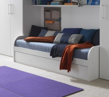 DIVANO LETTO SINGOLO BIANCO FRASSINATO