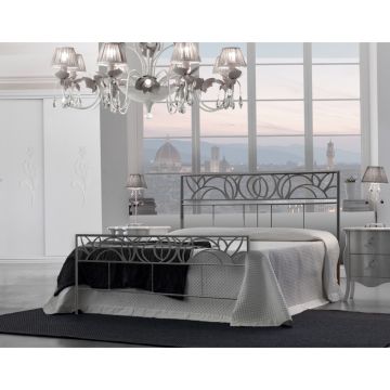 LETTO MATRIMONIALE CON GIROLETTO MOD. ELISE' GRIGIO POLVERE