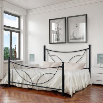 LETTO MATRIMONIALE CON GIROLETTO MOD. TULIPANO NERO GRAFITE