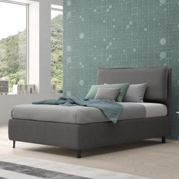 LETTO 1 PIAZZA E MEZZA CONTENITORE IN TESSUTO GRIGIO SCURO
