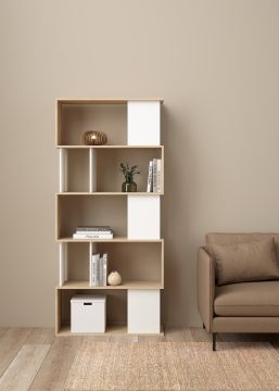LIBRERIA MOD. MAZE CM 80X29.5 H. 173.5 JACKSON HICKORY E BIANCO OPACO 