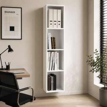 LIBRERIA PENSILE MOD. VIP CM 28 BIANCO FRASSINATO