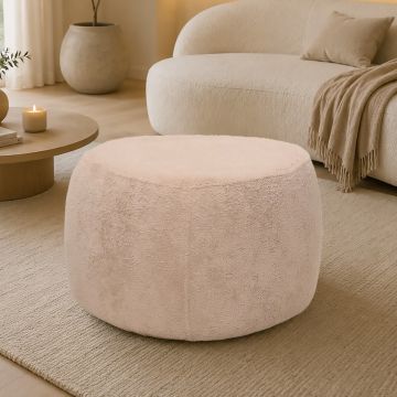 POUF TRIANGOLARE CM 55X55 H. 34 IN TESSUTO EFFETTO BOUCLE' BEIGE