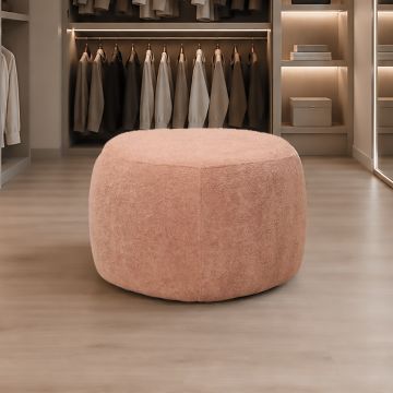 POUF TRIANGOLARE CM 55X55 H. 34 IN TESSUTO EFFETTO BOUCLE' TERRACOTTA