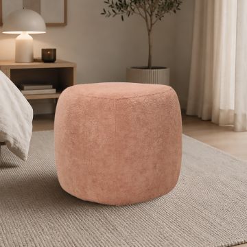 POUF TRIANGOLARE CM 46X46 H 42CM IN TESSUTO EFFETTO BOUCLE' TERRACOTTA