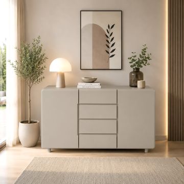 MADIA IN MDF CM 140X41.5 H.90 LACCATO CACHEMIRE
