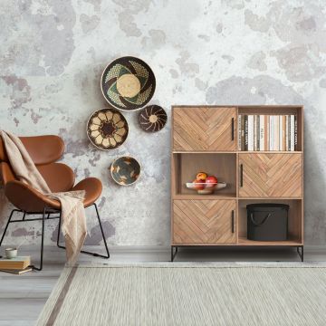 MADIA MOD. SPN-10-N CM 110X40 H.130 IN LEGNO DI ACACIA NATURALE 